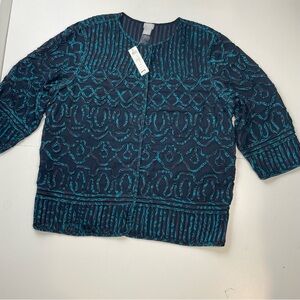 NEW Boho Abstract Chico's Artisan Soutache Indie Jacket Sz 3 (16/18/XL)